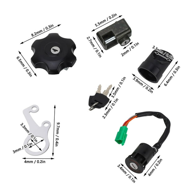 37000 29822 SS, Motorcycle Ignition Key Switch ABS And Metal