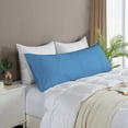 thumbnail image 3 of CCNY 1 Pc Body Pillow Case with Zipper Clouser Mediterrian Blue 21x56" Inch Solid 1000 TC 100% Egyptian Cotton Body Pillow Cover, 3 of 7