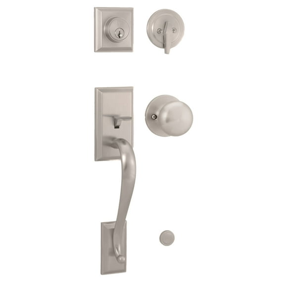 Weslock 02830-NSNFR2D Mercy Single Cylinder Handle Set with Salem Trim - Satin Nickel Finish