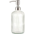 thumbnail image 1 of Dispensador de jabón de vidrio, diseño elegante para cocina o baño, mayor capacidad 400 ml, saludable, seguro y reutilizable, color transparente, 1 of 5