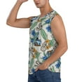 thumbnail image 3 of Goofa Dinosaurs And Leaves Printed Men's Sleeveless T-Shirt - Athletic Gym Workout Tank Top for Men - Moisture-Wicking, UPF 30+ Quick-Dry Muscle Tee-Large, 3 of 8