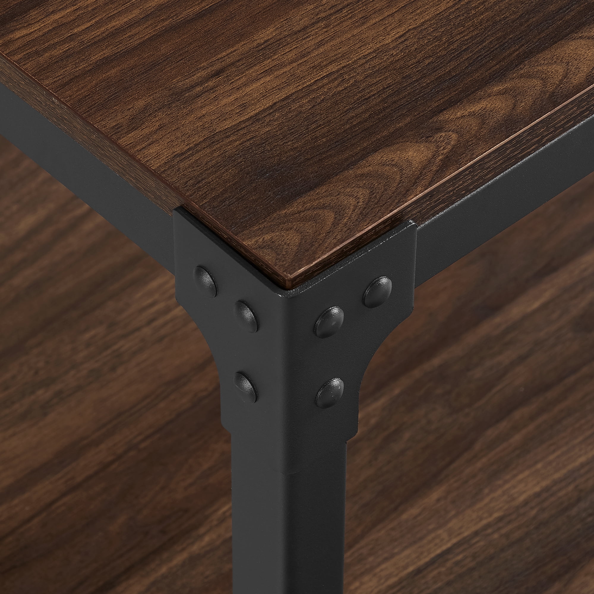 Woven Paths Wilson Riveted End Tables, Set of 2, Dark Walnut
