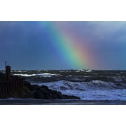 Peel-n-Stick Poster of Ocean Sea Water Landscape Rainbow Seascape Sky Poster 24x16 Adhesive Sticker Poster Print