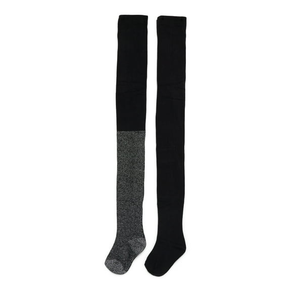 Wonder Nation Girls Lurex Tights, 2-Pack, Sizes S-L