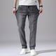 thumbnail image 5 of Pantalones vaqueros elásticos de algodón para hombre, Jeans finos informales de negocios, color gris, para primavera y verano, 5 of 5