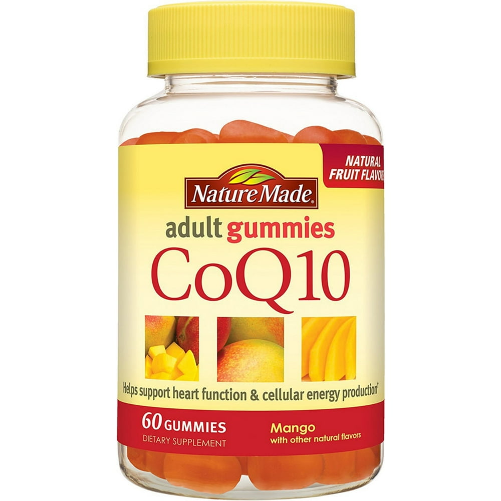Nature Made CoQ10 Adult Gummies, Mango 60 ea (Pack of 3)