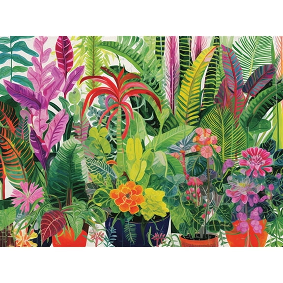 Puzzles 300 pieces for adults Houseplant Jungle Plant Mix of Succulents Other Household Plants Multicolor Formation wooden Challenging Puzzles Perfect for Game Nights 14.9'' x 10.2''