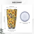 thumbnail image 4 of Fotbe Sunflowers Vintage Pattern 20 oz Tumbler Stainless Steel Vacuum Insulated Coffee Ice Cup Double Wall Travel Flask Leak-proof Coffee Cup-Straw Three-piece Set, 4 of 8