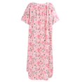 thumbnail image 6 of Womens Oversized Nightgown Pajama Dress Neck Lace Trim Loungewear Loose Long Comfy Sleep Dress XL-4XL, 6 of 9