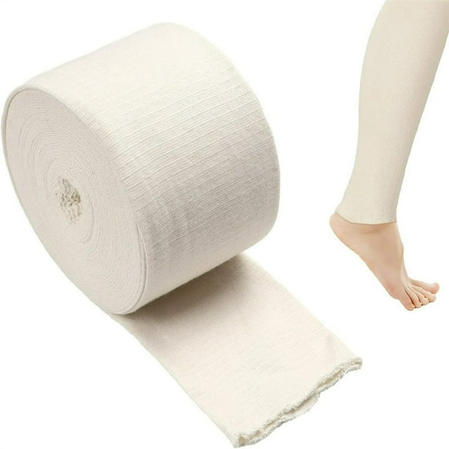 JUNWELL 2 Rouleaux Bandage Tubulaire en Coton Bandage de Soutien Élastique Bandage de Compression Lavable Bandage Élastique Réutilisable pour Chevilles et Coudes (2.36 Po X 32.8 Pieds)