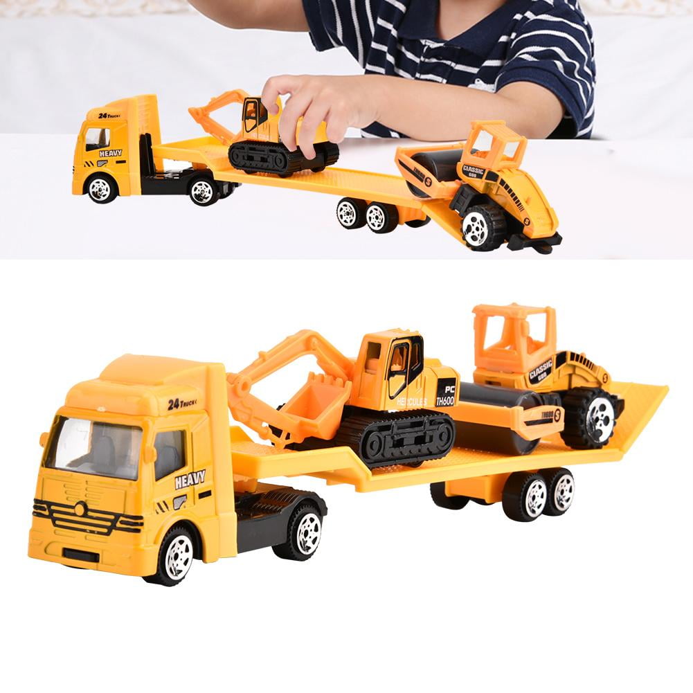 OTVIAP 164 Kid Boy Trailer Engineering Car Toy Mini Vehicle Model Set