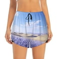 thumbnail image 2 of KLL Lavender Fields Under Blue Sky Pattern Shorts Women,Athletic Shorts High Waisted Running Shorts Pocket Sporty Short Gym Elastic Workout Shorts-Large, 2 of 7