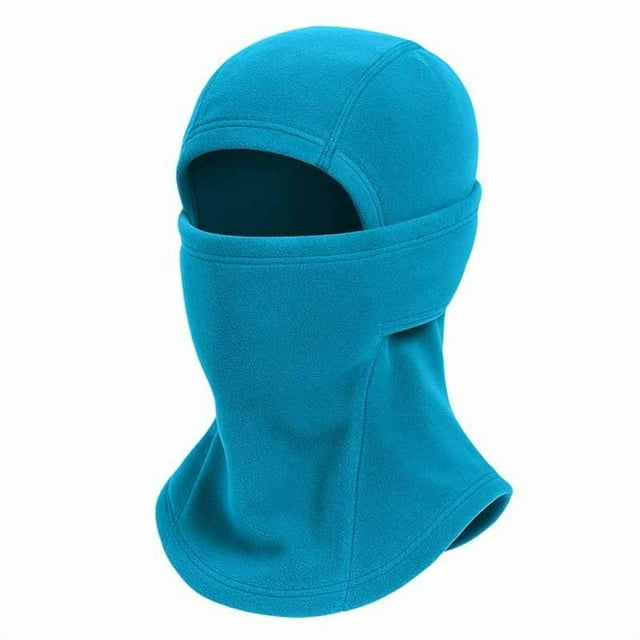 Sky Blue Mens Full Face Thermal Mask With Fleece Lining Construction For Cold Weather Windproof Protection And Multi Purpose Use During Winter Free Size