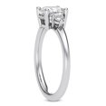 thumbnail image 2 of Golden Jewel 2.4 Ct Cushion Cut Moissanite Ring - 14K White Gold Plated Setting - Three-Stone Hidden Halo Design - Wedding Rings for Women - Perfect for Anniversary and Celebrations, 2 of 3