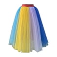 thumbnail image 3 of MAIHAN-Skirts for Women Long Colorful Mesh Layered Performance Skirt with Elastic High Waist for Party Gown Elegant Design(MC1), 3 of 5