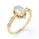 thumbnail image 4 of JeenMata Anillo de Compromiso Art Déco de Cinco Piedras con Diseño Antiguo de Ópalo Etíope de Corte Ovalado de 1,5 Quilates y Moissanita en Baño de Oro Amarillo de 18 K sobre Plata, 4 of 6