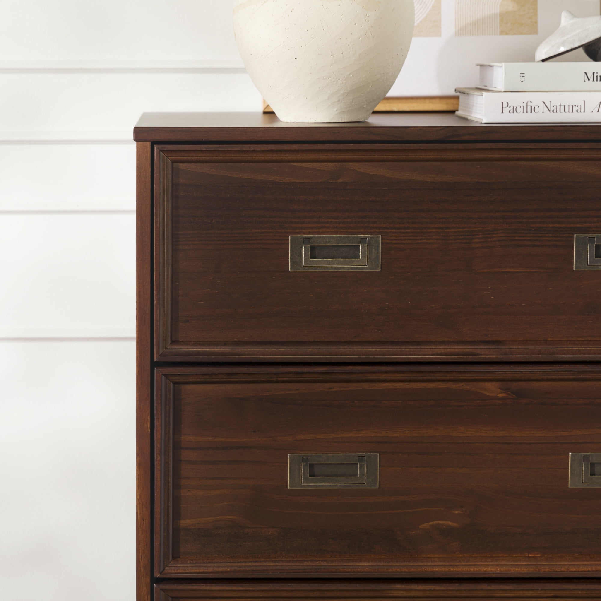 Walker Edison 42" Solid Wood 4-Drawer Framed Chest - Walnut