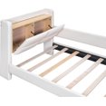 thumbnail image 2 of Modern Upholstered Platform Bed, Twin Size Upholstered Platform Bed with Guardrail, Storage Headboard and Footboard, No Box Spring Needed/Noise-Free (Beige, Twin), 2 of 7