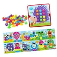 thumbnail image 1 of Tableros de clavijas de mosaico, juego de combinación de colores, hongos, clavos, rompecabezas con clavijas para 2, 3 y 4 Estilo F, 1 of 9