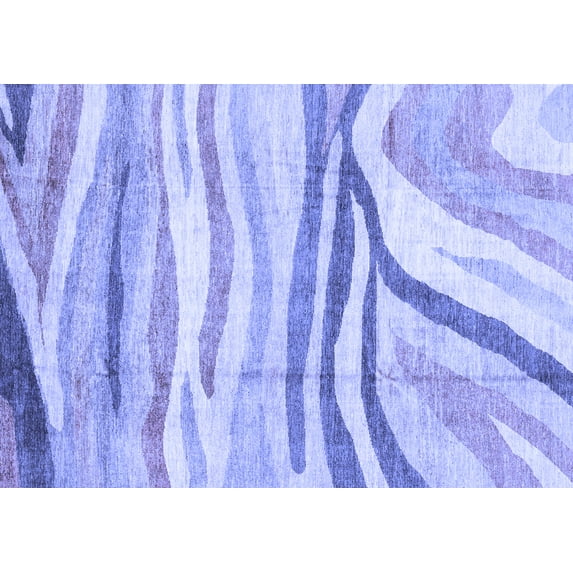 Ahgly Company Machine Washable Indoor Rectangle Abstract Blue Modern Area Rugs, 6' x 9'
