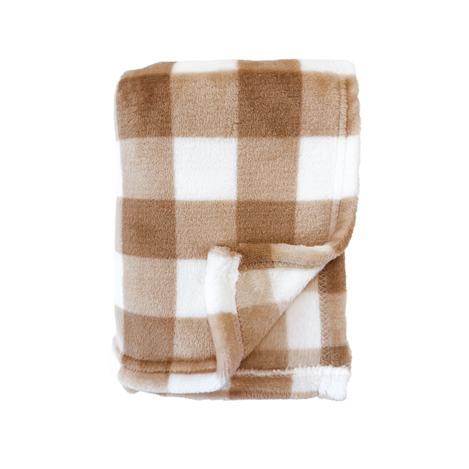 Parent's Choice Baby Blanket and Bear Plush Toy Set, Brown Plaid, 2 Pieces
