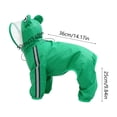 thumbnail image 4 of Dog Raincoat Waterproof Hooded Pet Jacket Four Leg Reflective Coat Small Medium Cat Rainwear Packable Outdoor Apparel Green Red by PALIFEUR, 4 of 7