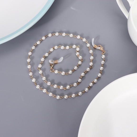 Elegant Faux Pearl Beaded Sunglass Chain Reading Glasses Lanyard Eyeglasses Cord for Men Women, 29.5 inches / 75 cm