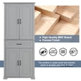 thumbnail image 6 of 72" Tall Bathroom Storage Cabinet with Doors and Drawer, Freestanding Floor Cupboard with Storage Rack and Adjustable Shelf for Living Room, Grey, 6 of 8