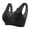Black, variant on Women's Plus Size Thin Cup Breathable Upper Support Lace Bra No Underwire Purple 40