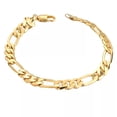 thumbnail image 6 of HOOUN 18K Gold Plating Women Men Bracelet Curb Figaro Chain Fashion Bangle Jewelry New, 6 of 7
