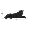 thumbnail image 4 of 26" x 9" Black Polystone Laying Leopard Sculpture with Faceted Rhinestone Exterior, by DecMode, 4 of 13