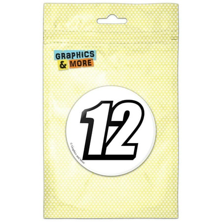 

12 Number Twelve Refrigerator Button Magnet