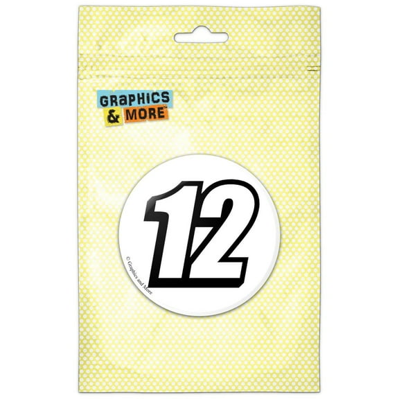 12 Number Twelve Pinback Button Pin Badge
