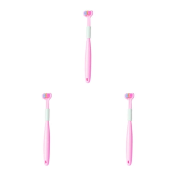 Naiovety Cepillo de de plástico de tres cabezales para limpieza profunda, protección y Flexible, cepillo de Triple A22, rosa melocotón para Type1 NO1