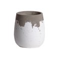 thumbnail image 1 of Cement Round Bellied Pot With Irregular Gray Band Rim Top, Large, White, 1 of 1