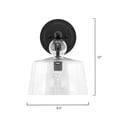 thumbnail image 3 of J&D Designs Hudson 12" Transitional Metal Wall Sconce in Black and Clear, 3 of 5