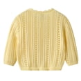 thumbnail image 3 of JOANKDMI Little Girls Pointelle Cardigan Sweaters Scalloped Trim Long Sleeve Button Up Knit Outerwear Coat Lightweight Casual Fall Spring Tops for Dress Wedding School Uniform, 3 of 6