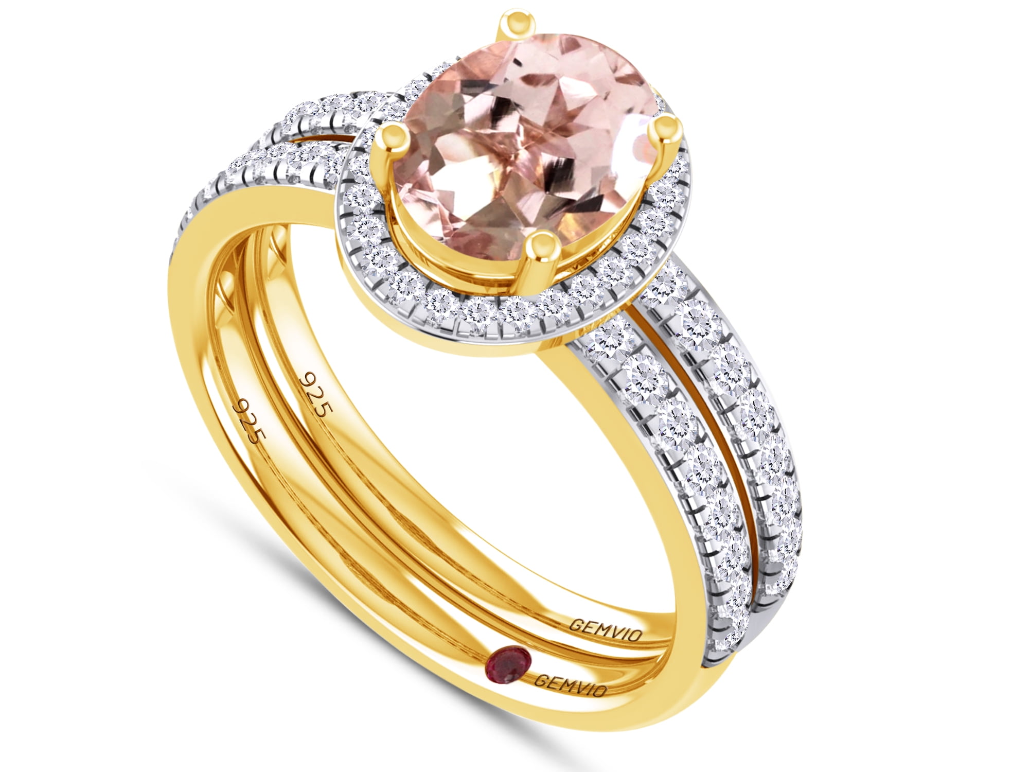 1.7ct Round White Sapphire Promise statement Bridal Wedding Ring 14k White Gold 