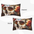 thumbnail image 2 of Naloa Rose Floral Skull Pillowcase, Throw Pillowcase, Wrinkle-Free, Stain-Resistant with Hidden Zipper for Bedroom Sofa-16"x24", 2 of 6
