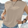 thumbnail image 2 of Midsumdr Tank Tops for Women 2025 Casual Loose Plus Size Solid Color T-shirt Sleeveless Round Neck Spring Summer Temperament Blouse Tops, 2 of 6