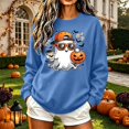 thumbnail image 2 of Frostluinai Women's Pullover Sweatshirts Halloween Pumpkin Ghosts Print Sweat Shirts Round Neck Long Sleeve Holiday Party Casual Wear, 2 of 6