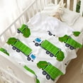 thumbnail image 4 of Green Garbage Trash Truck Flannel Lightweight Blankets Quilt Plush Fleece Soft Bedding Throw Blanket for Couch and Bed 80"x60" for Adult, 4 of 6