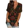 thumbnail image 1 of Camisetas con estampado de cuello redondo para mujer Camiseta de manga corta Blusa Tops sueltos OAVQHLG3B Store lin121212, 1 of 3