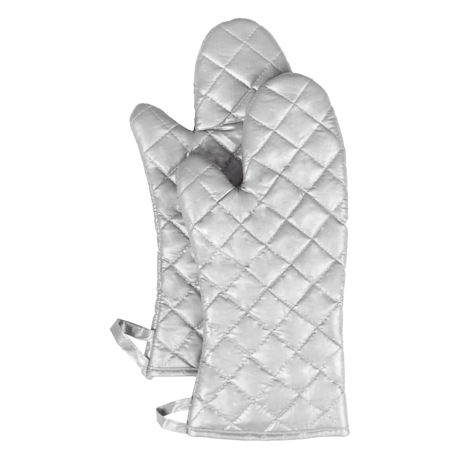 RITZ Chef's Line 16" NonStick Silicone Oven/Freezer Mitt; ForearmLength, Silver 2 Pack