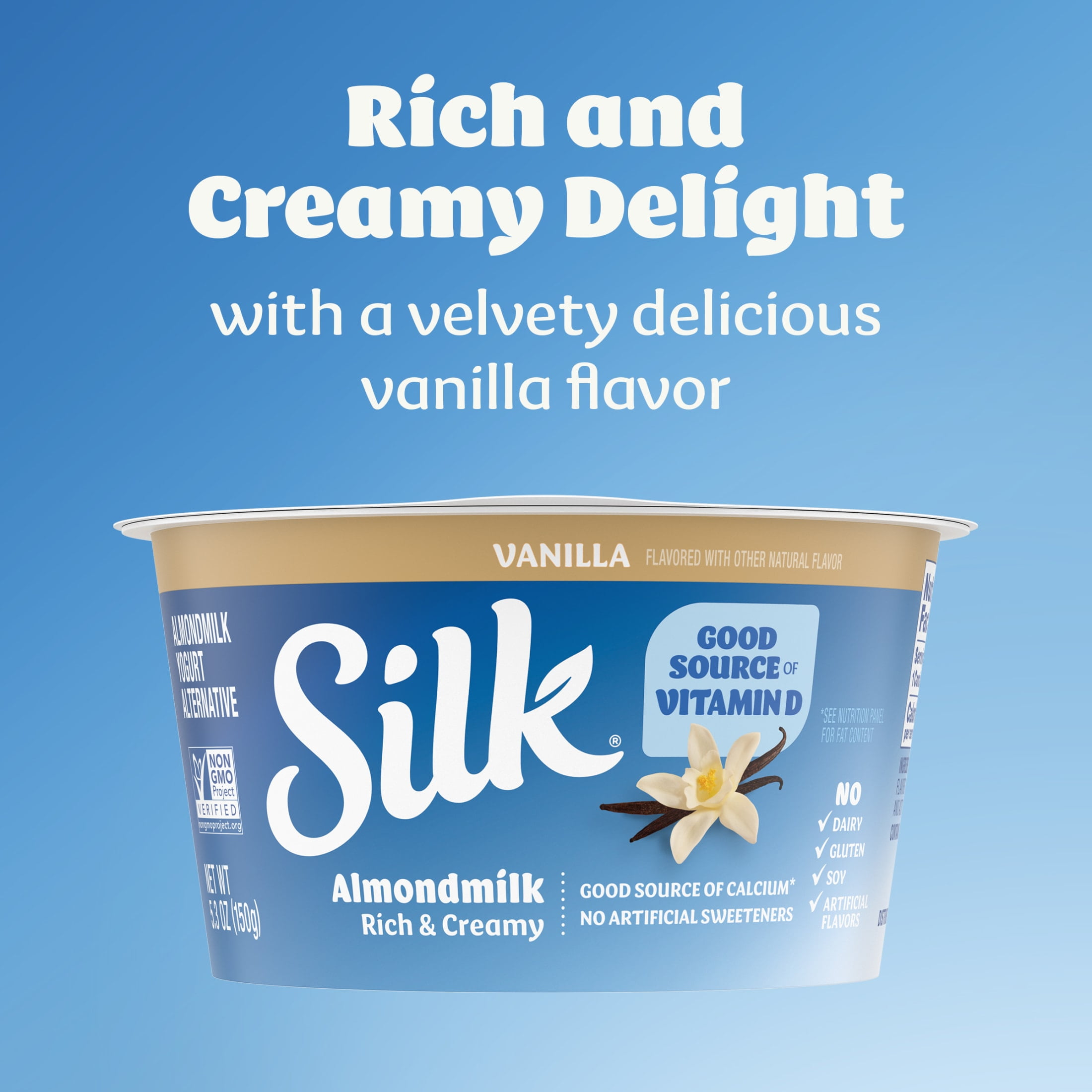 Silk Dairy Free, Vanilla Plant Based, Almond Milk Yogurt Alternative Container, 5.3 oz