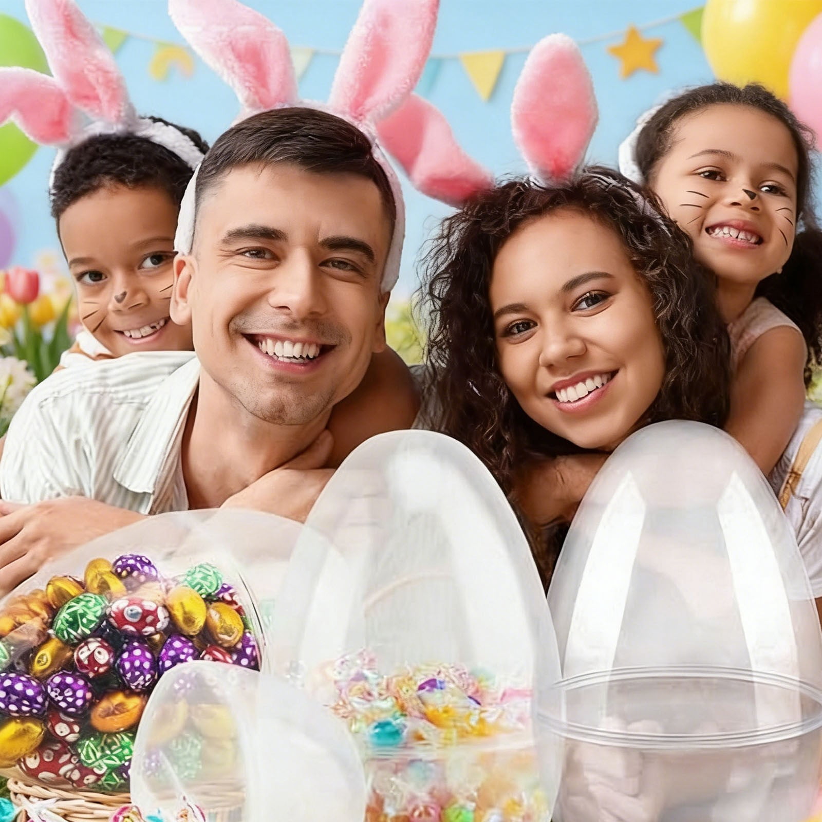 3 Pack 10 Inch Giant Clear Easter Eggs Jumbo Easter Eggs Large Fillable Transparent Easter Eggs Empty for Egg Supplies Easter Basket Goodies