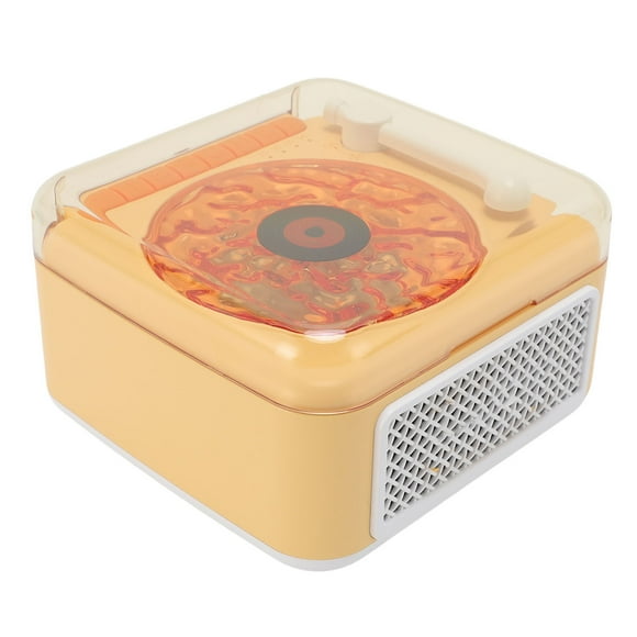 Wireless Speaker, Small Record Player Night Light USB Rechargeable Desktop Wave Speaker for Bedroom Party