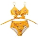 thumbnail image 3 of Traje de baño de cintura alta dividido para mujer, bikini sexy, traje de baño con push-up, conjunto de bikini con vendaje y parte superior de tubo, 3 of 7