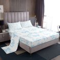 thumbnail image 1 of Erosebridal Princess Ribbon Bed Sheets Set Full Size, Blue Bed Sheets Full, Cartoon Bowknot Reversible Sheet Set Full, Microfiber Room Decor, 4 Pieces, 1 of 7