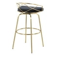 thumbnail image 4 of LumiSource Gold Metal, Black Velvet Charlotte Glam 30" Fixed-Height Barstool - Set of 2, 4 of 4